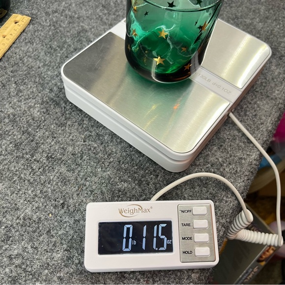 Vtg Set Of 4 Libbey Anchor Hocking Green Gold Stars Metropolitan Juniper Glasses - Picture 9 of 9